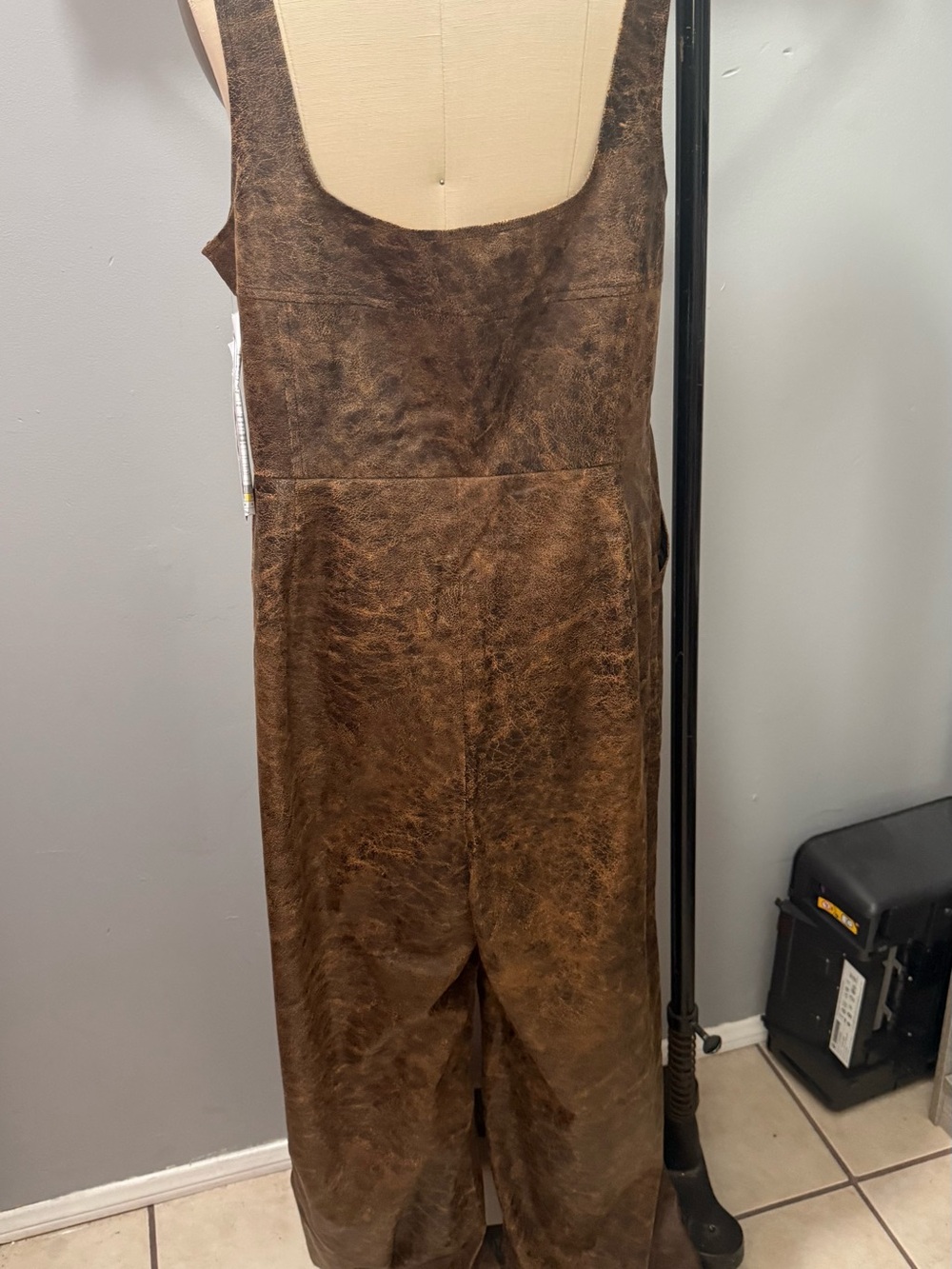 Forever 21+ Tan faux leather Jumpsuit - Picture 7 of 11